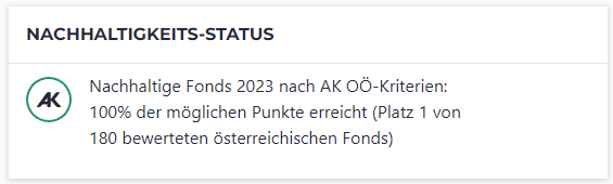 Nachhaltige Fonds 2023 nach Arbeiterkammer Oberösterreich Kriterien
